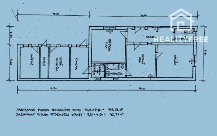 Na predaj: 3izbový rodinný dom na pozemku o rozlohe 925 m2, obec Baka