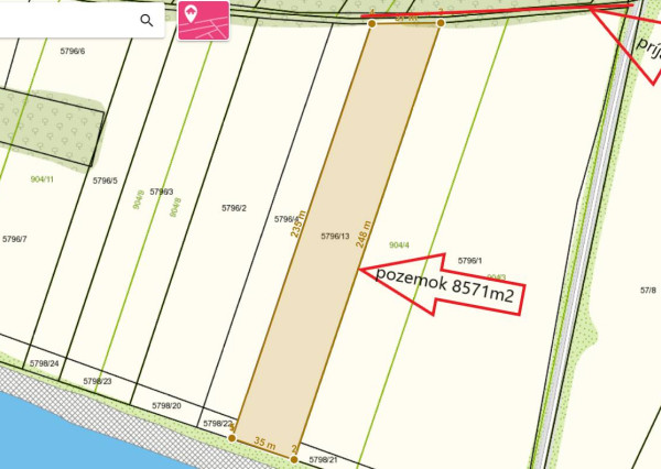 Na predaj pozemok s investičným zamerom 8571 m² Podunajské Biskupice