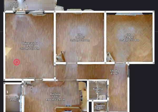 Na predaj: 3 izbový byt 70 m² s balkónom a loggiou  , Veterná,  Šamorín