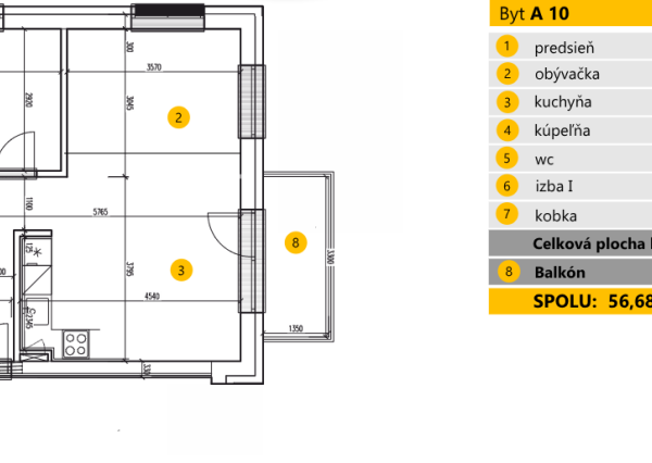 Na predaj 2,5-izbový byt s balkónom – Pezinok, Mahulanka