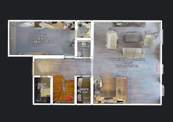 Na predaj priestranný 164 m² 4-i. RD s garážou Rovinka – Jasná ul.