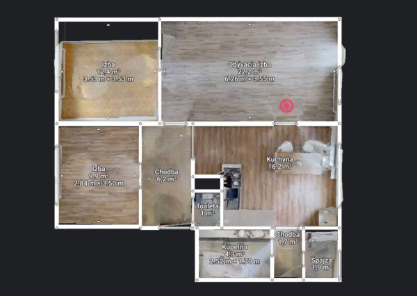 Na predaj 3 izbový, zrekonštruovaný byt v Komárne, ulica Damjanichova