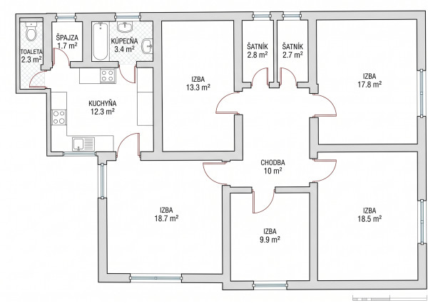 Na predaj rodinný dom na pozemku 904 m² (šírka 24 m) s kompletnými sieťami – Hrubý Šúr